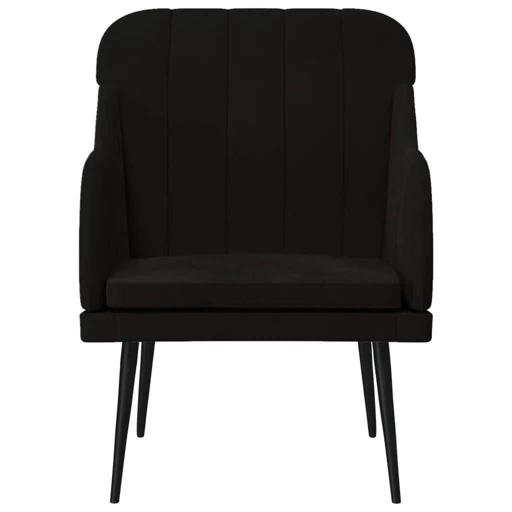 Poltrona Nera 63x76x80 cm Velluto 351459