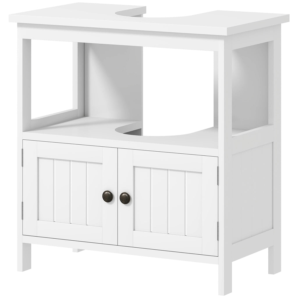 Mobile Sottolavabo con 2 Ante e Ripiano Aperto ¨C zephmum ¨C Bianco 60x30x60 cm