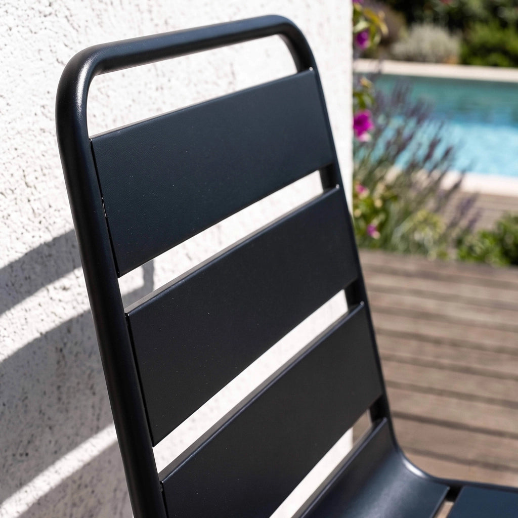 Oviala - Sedia da giardino in metallo Nero