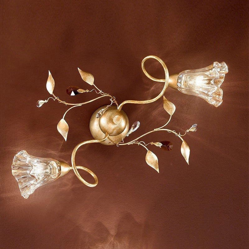 EMMA Plafoniera Lampada a Parete e Soffitto a 2 Luci Stile Classico