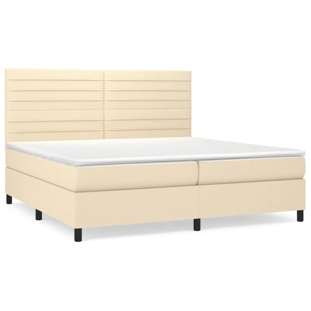 Giroletto a Molle con Materasso Crema 200x200 cm in Tessuto 3141886