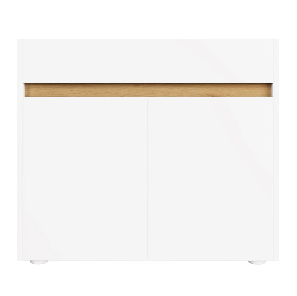 Mobile archivio 80x40x70 cm con cassetto e ripiani regolabili in truciolare bianco