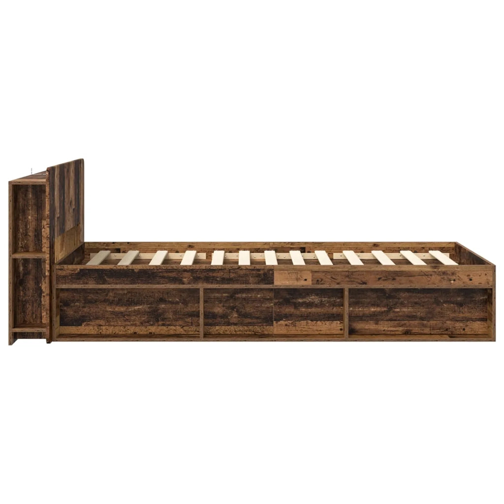Telaio del letto con storage Legno antico 90 x 200 cm 3433347