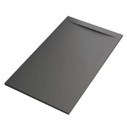 Piatto doccia in marmoresina grigio scuro effetto pietra cemento vincent, misura 80x110