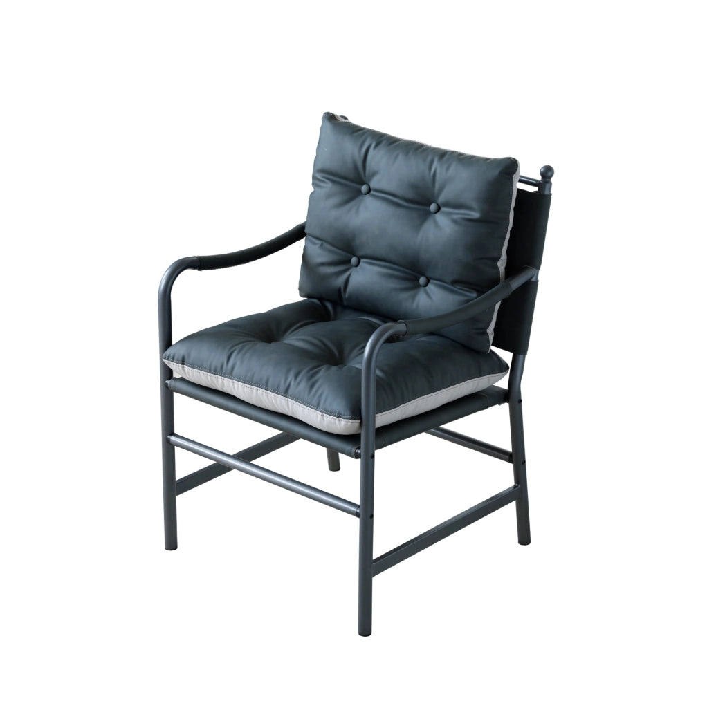 Poltrona aggiuntiva 60x62x90 cm in pelle PU nera con braccioli, stabile -