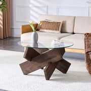 Tavolo da salotto - Multicolore - Vetro - MDF - Abete