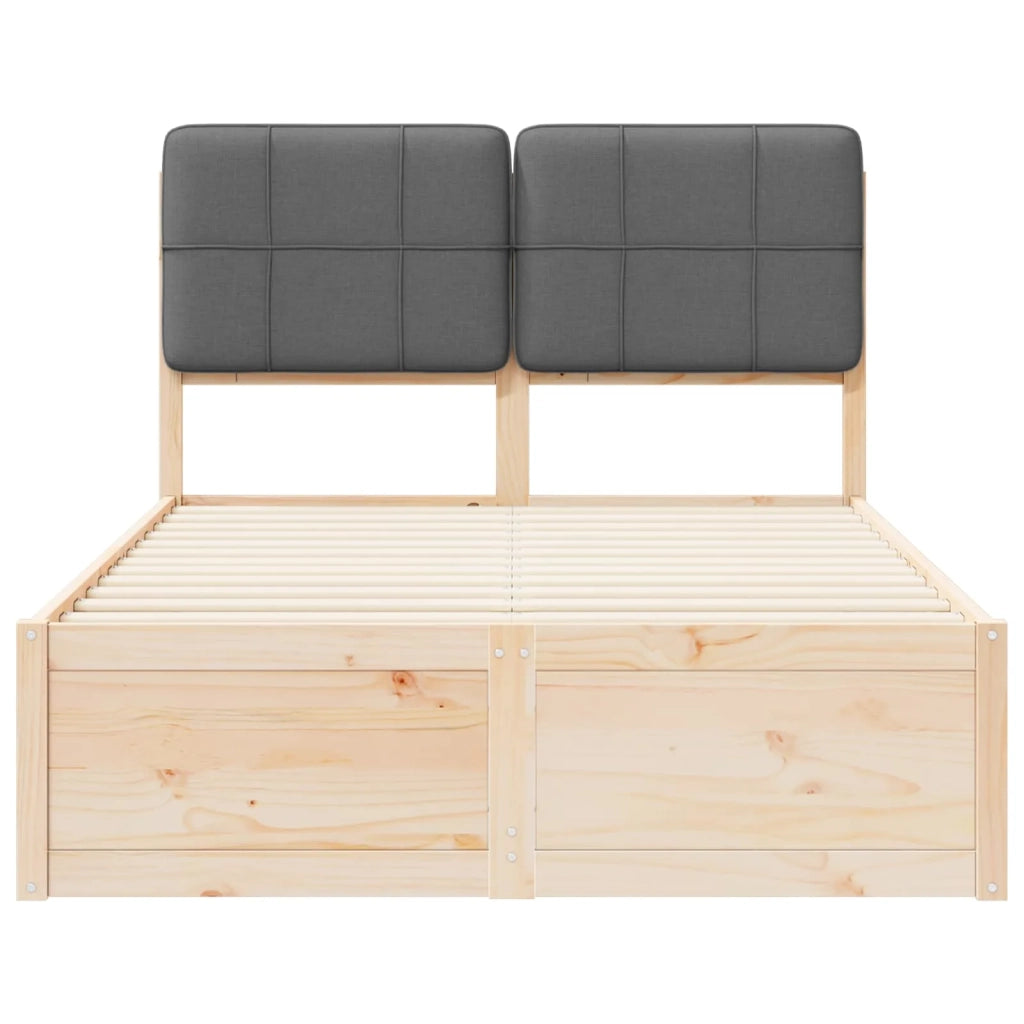Letto con Testiera Rivestita Grigio scuro 120 x 200 cm