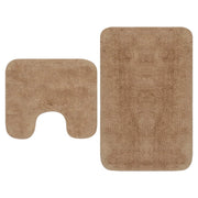 Tappeto da bagno in tessuto beige 2 pezzi 02_0005756