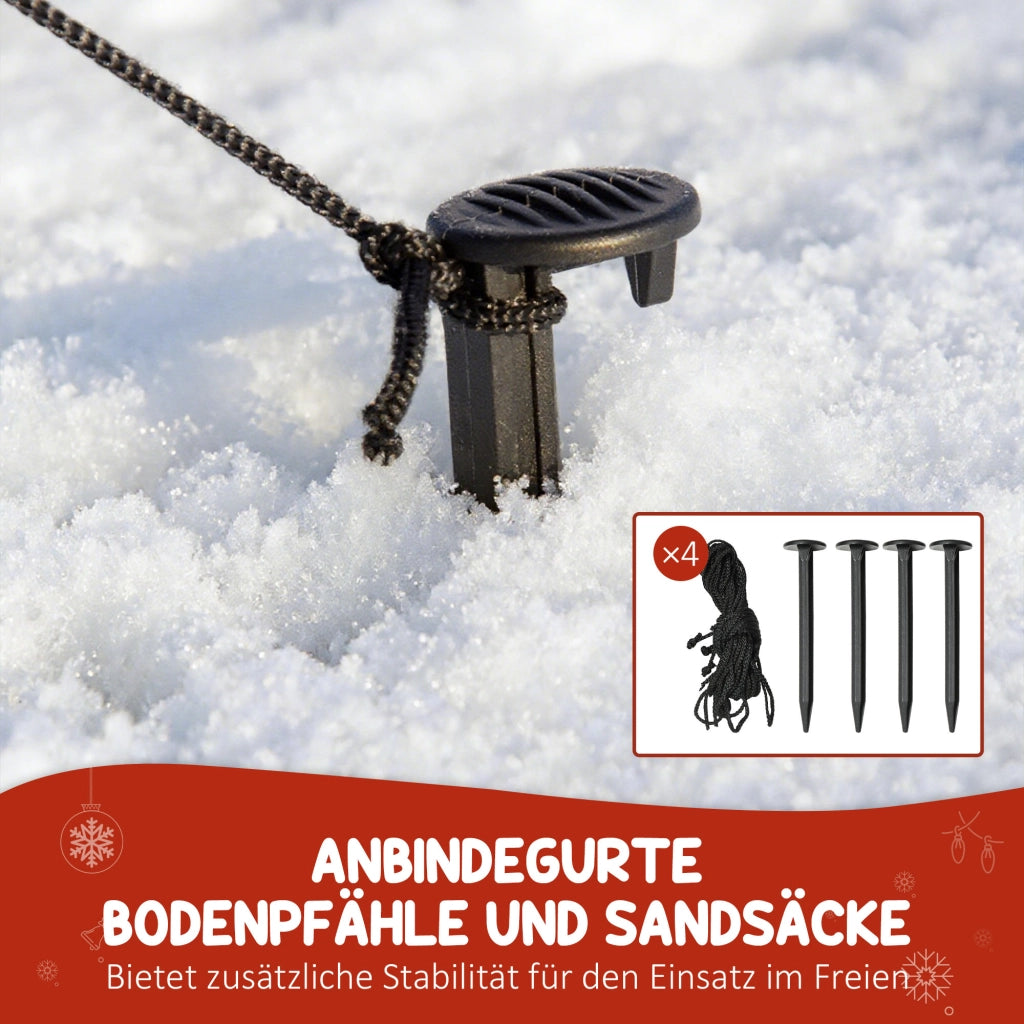 Babbo Natale Gonfiabile Decorazione Natalizia con Luci LED in Poliestere per Interno ed Esterno Rosso e Verde Resistente per Casa e Giardino