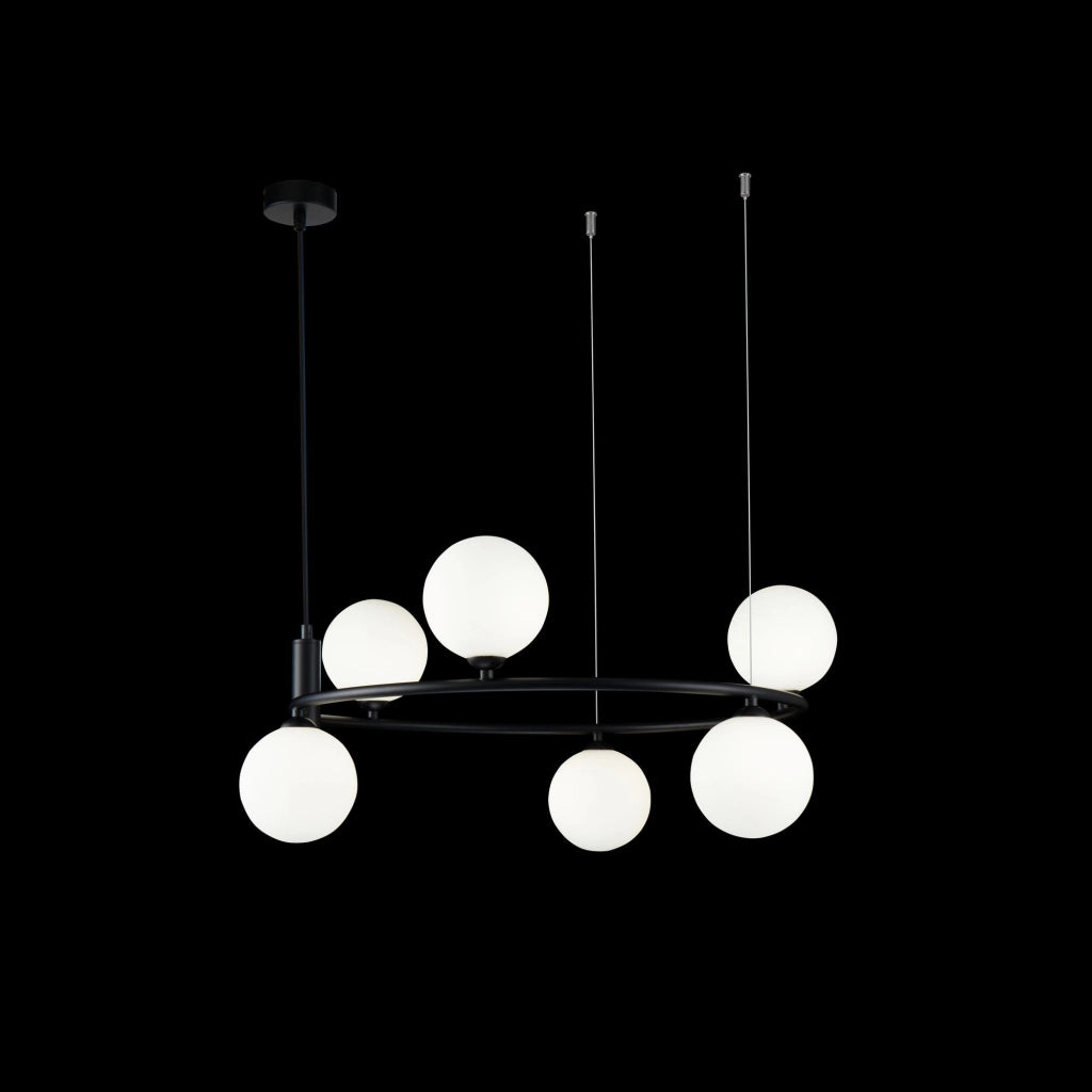 Lampada pendente Modern in Metallo Ring Nero