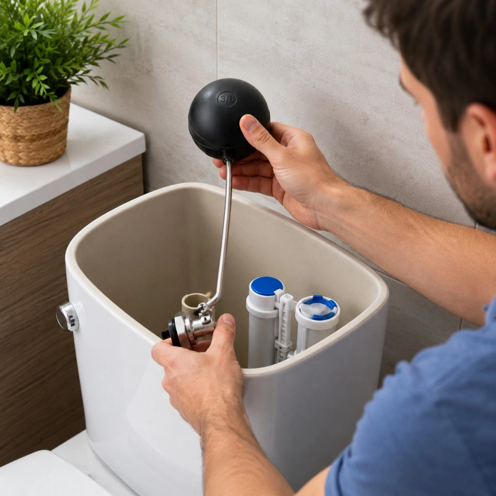 GALLEGGIANTE 3/8 PER CASSETTA WC UNIVERSALE BAGNO CON ASTA E SFERA SCARICO 32CM