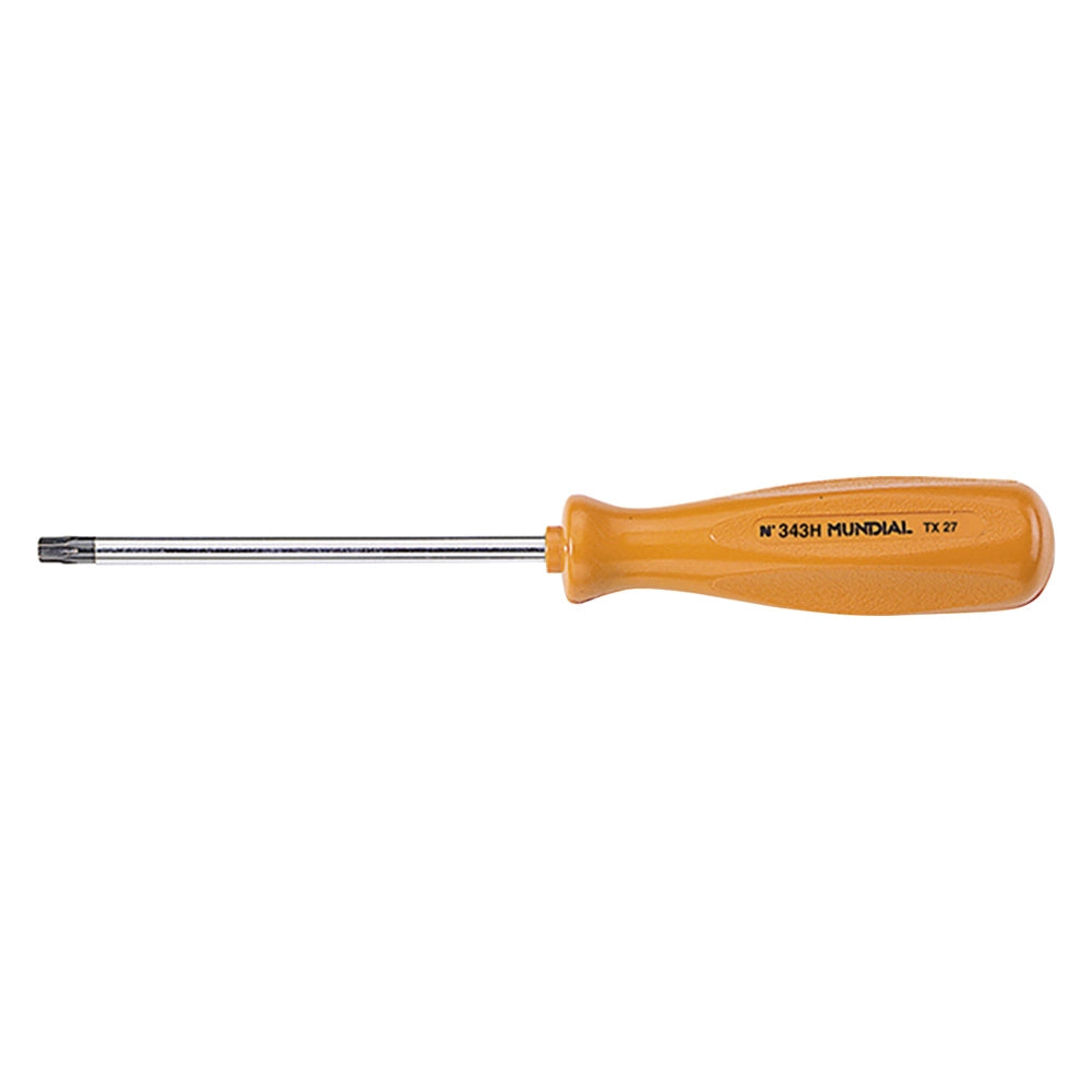 CACCIAVITE PER TORX CON FORO T x mm 20 x 100- manico mm 91 x  25  - MUNDIAL