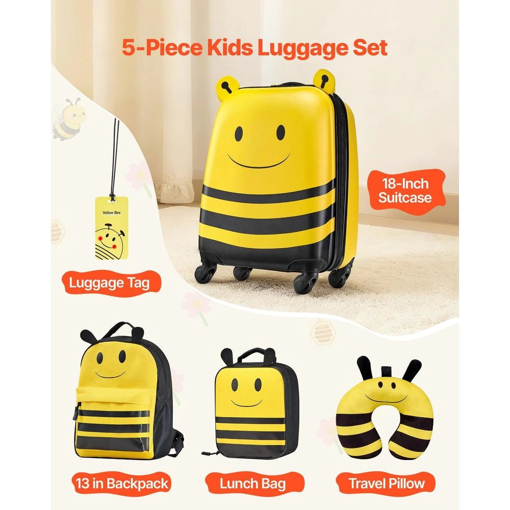 Valigie Bambini 5 Pezzi 45.7cm Zaino Cuscino a U Forma Ape Regalo Compleanno Compagnie Aeree