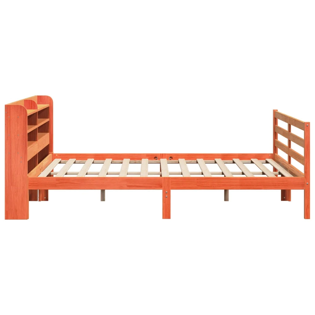 Letto senza Materasso-Struttura Letto Marrone Cera 200x200 cm in Legno di Pino 368507