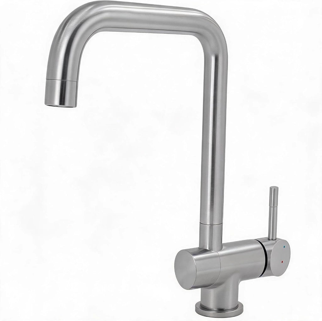 Rubinetto da cucina pieghevole in acciaio inox SUS304  C Rotazione a 360  ; finitura anti-impronta/ruggine  C Salvaspazio per cucine/camper di piccole