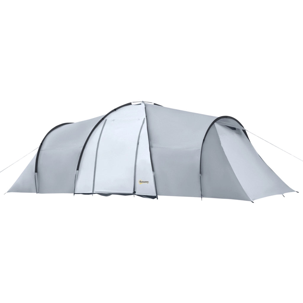 Tenda da Campeggio Familiare a Cupola 4-6 Persone con 2 Camere Soggiorno e Veranda Impermeabile 2000mm Anti-UV Multicolore Facile da Montare