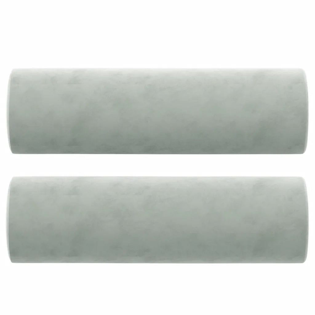 Divano | Divano da soggiorno | Sofa a 2 Posti con Cuscini Grigio Chiaro 120 cm in Velluto