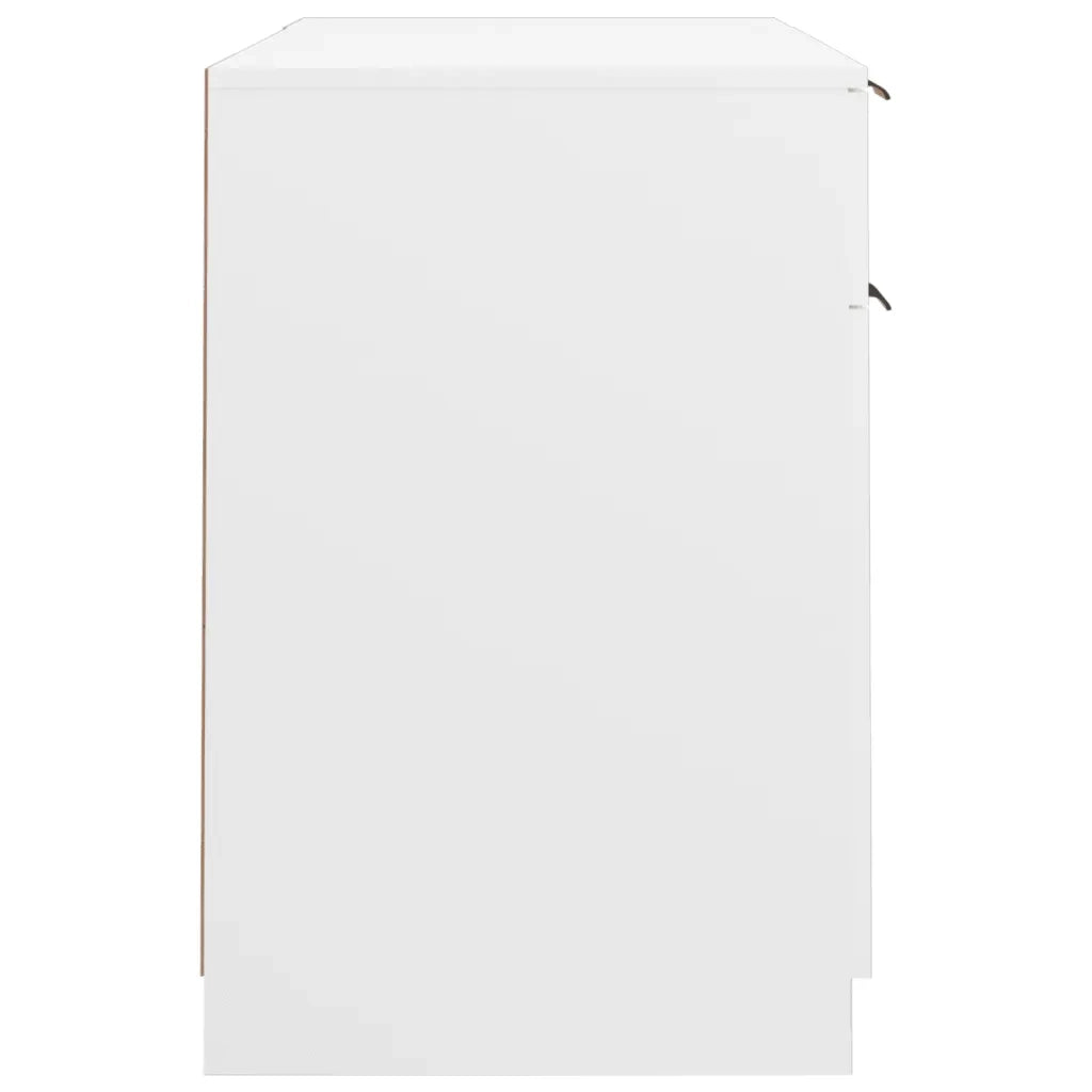 Scrivania con Mobile Laterale-Scrivanie per ufficio e studio Bianco in Legno Multistrato