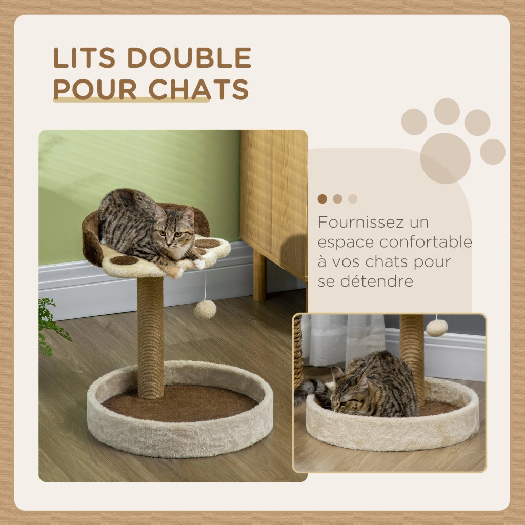 Tiragraffi a forma di zampa con piattaforme ¨C Minimal ¨C marrone 44 cm