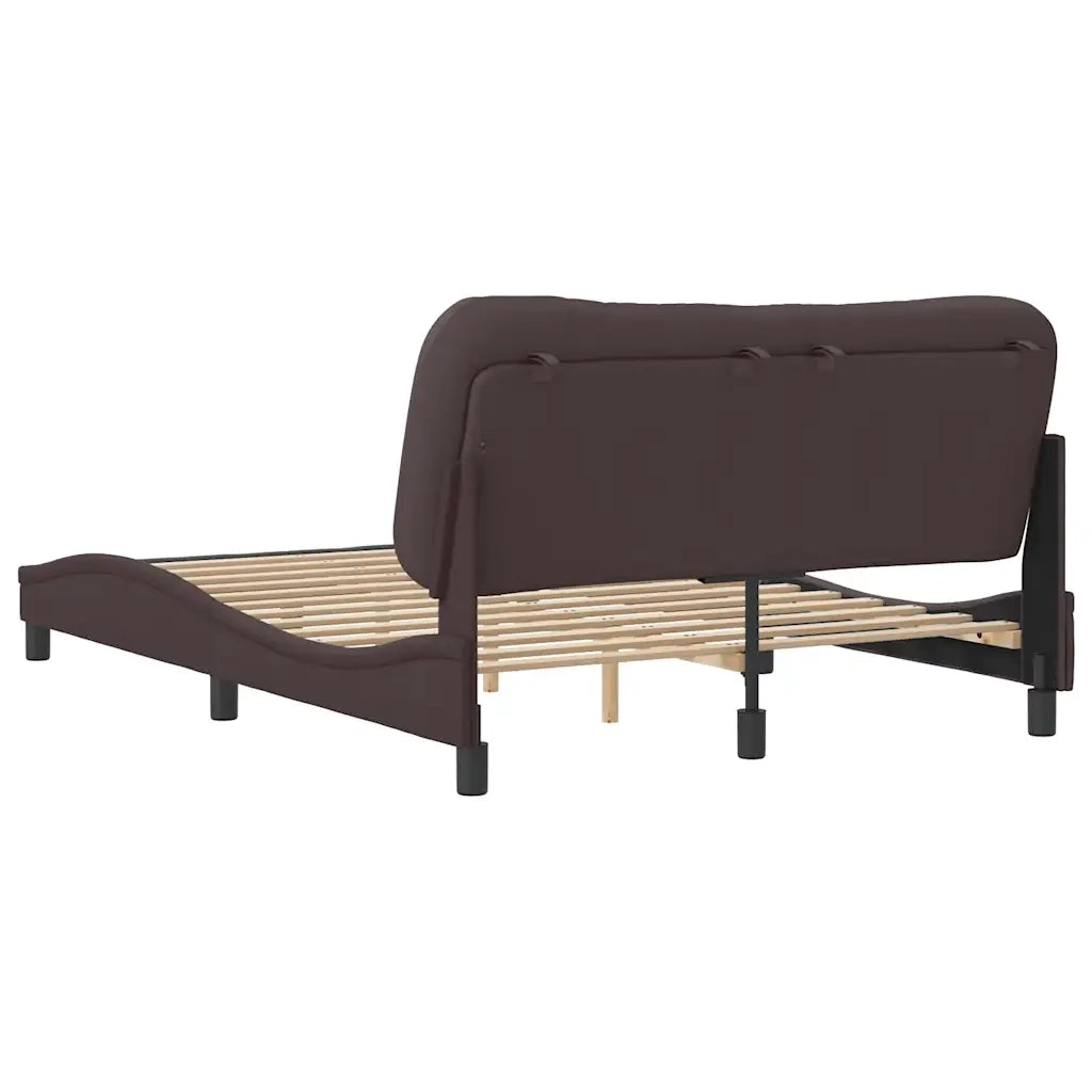 Giroletto senza Materasso-Struttura Letto Hvar Marrone Scuro 140x200 cm Tessuto