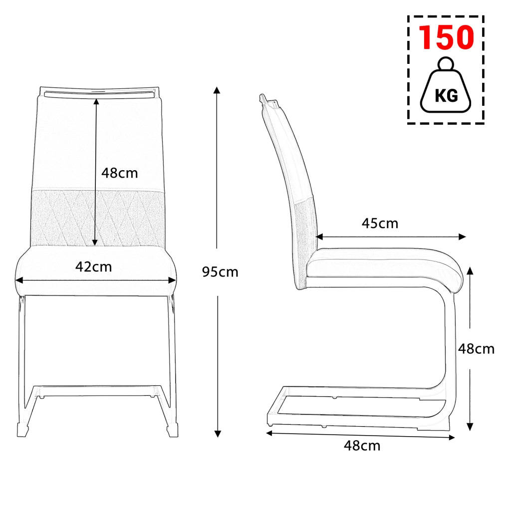 SEDIA Set da 2 pezzi con schienale ergonomico, metallo, bianco