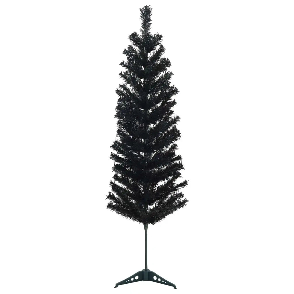 Albero di Natale Artificiale Sottile 150 cm PVC e Acciaio Nero 42055251