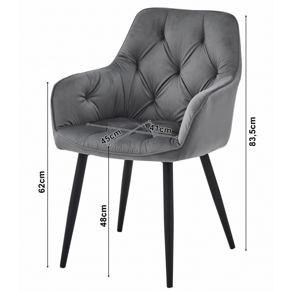 Sedia Jork in velluto beige con gambe nere