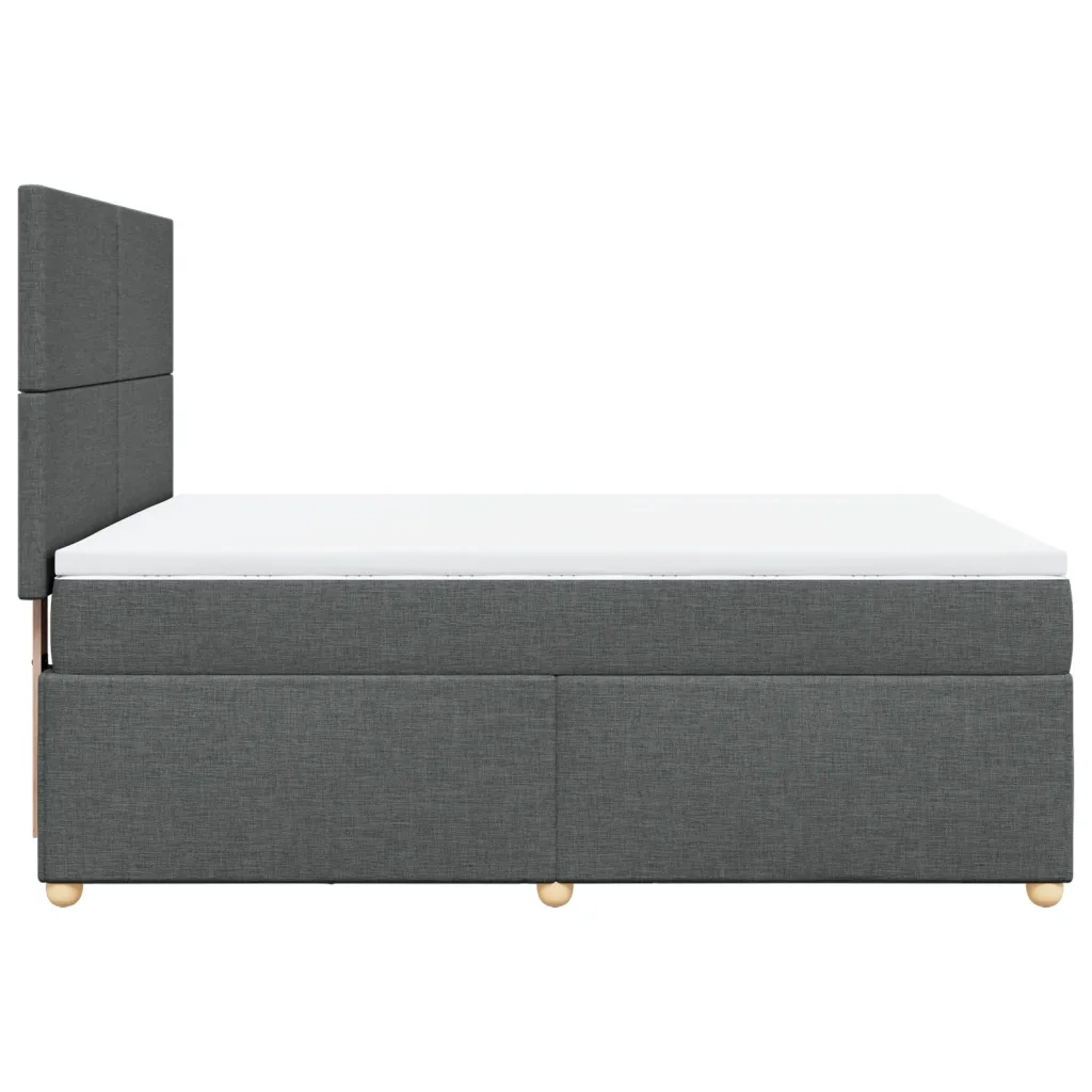 Giroletto a Molle con Materasso Grigio Scuro 140x190 cm Tessuto