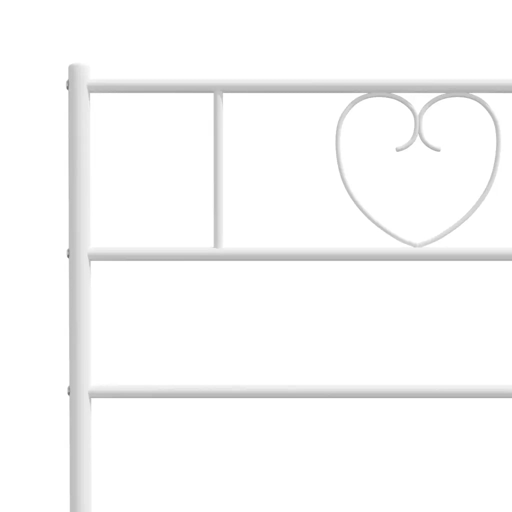 Letto matrimoniale | Letto per adulti | Giroletto con Testiera e Pediera Metallo Bianco 120x190 cm