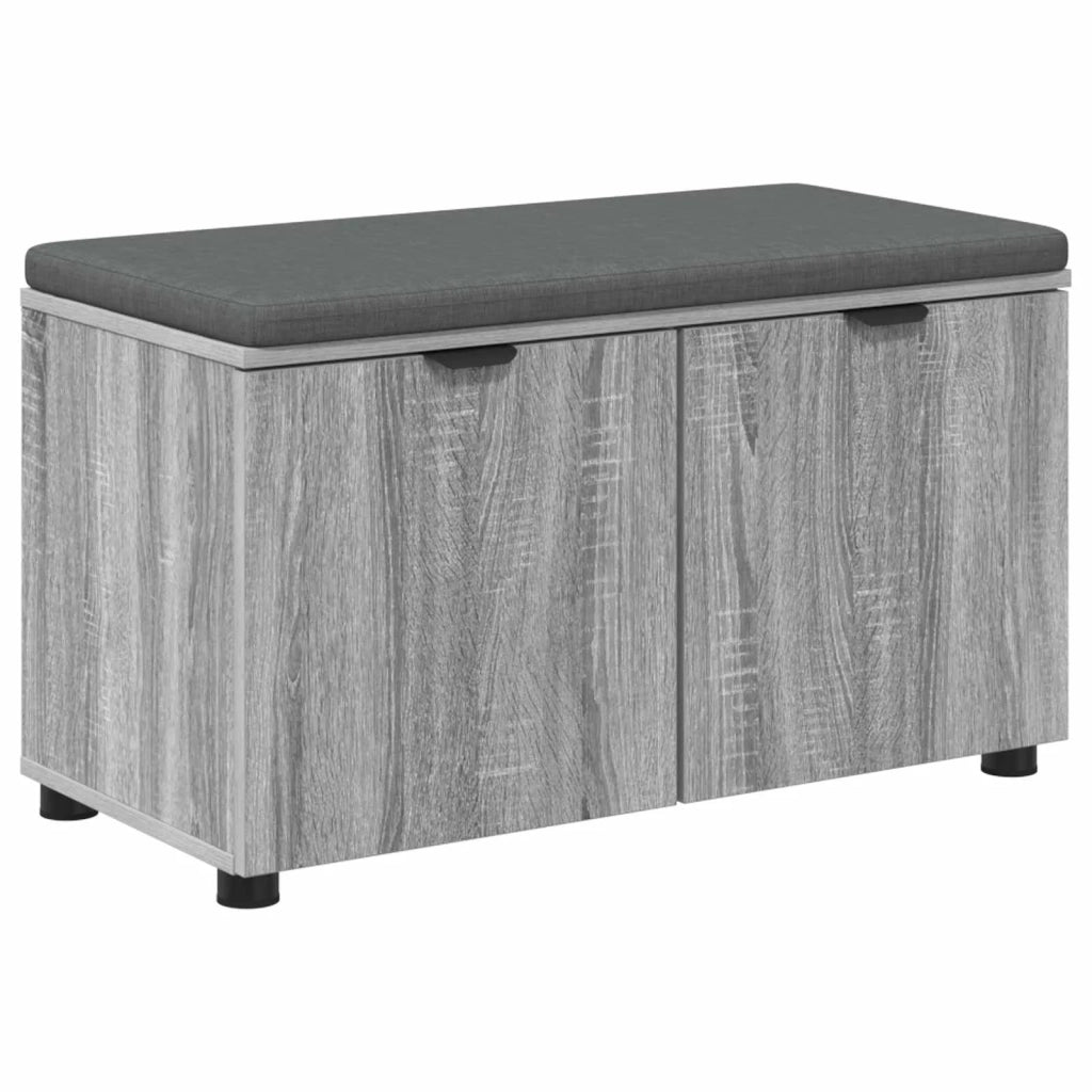 Panca per ingresso con cuscino Sonoma grigia 80 x 38 x 46 cm