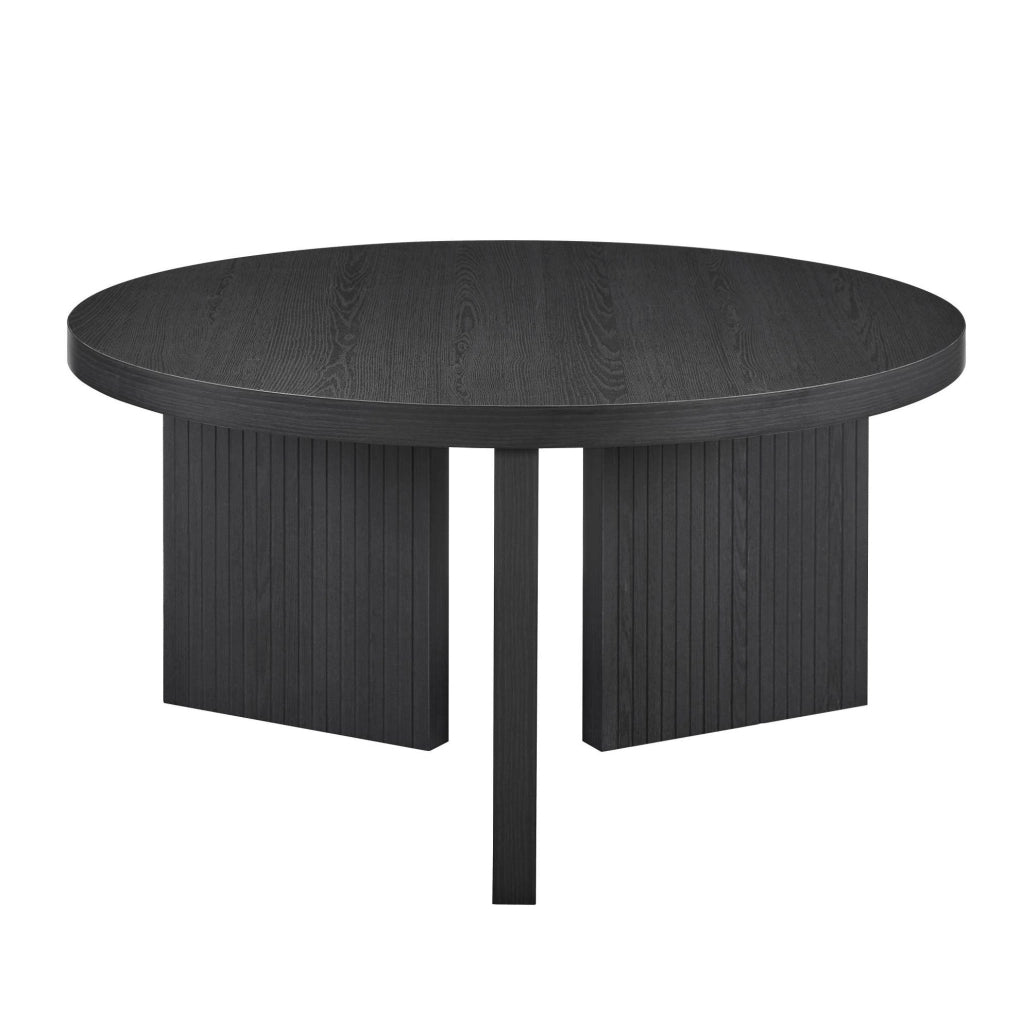 Tavolino da salotto rotondo nero in MDF HOMVRA