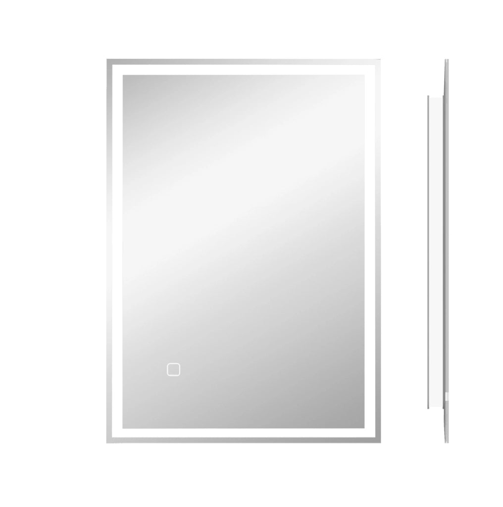 Specchio da bagno LED con interruttore touch, bianco, montaggio verticale o orizzontale