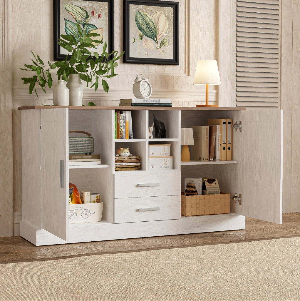 Credenza moderna 140 cm con 2 ante e 2 cassetti