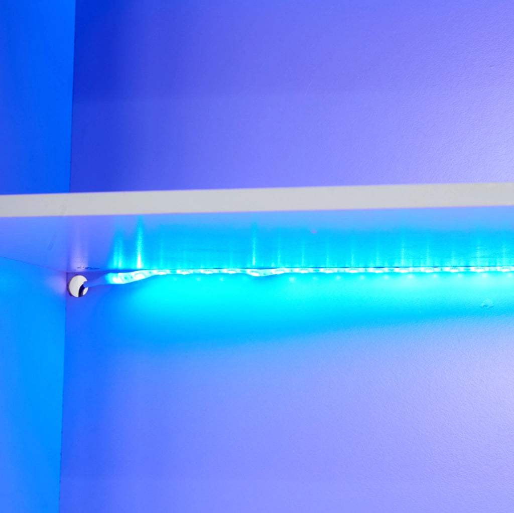 Vetrina LED 50x35x178 cm con 5 ripiani e cassetto bianca HAVRYA