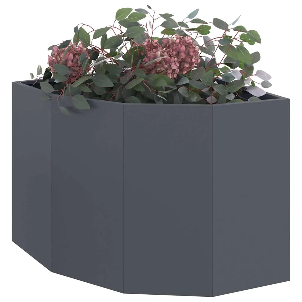 Vaso d'angolo Antracite 60 x 60 x 50 cm Acciaio 883663