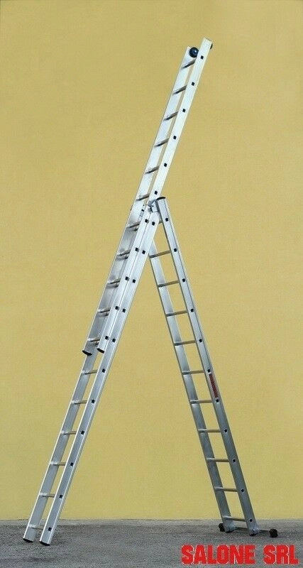 SCALA COMBINATA PROFESSIONALE IN ALLUMINIO 3 ELEMENTI 12 GRADINI 360/865 CM.