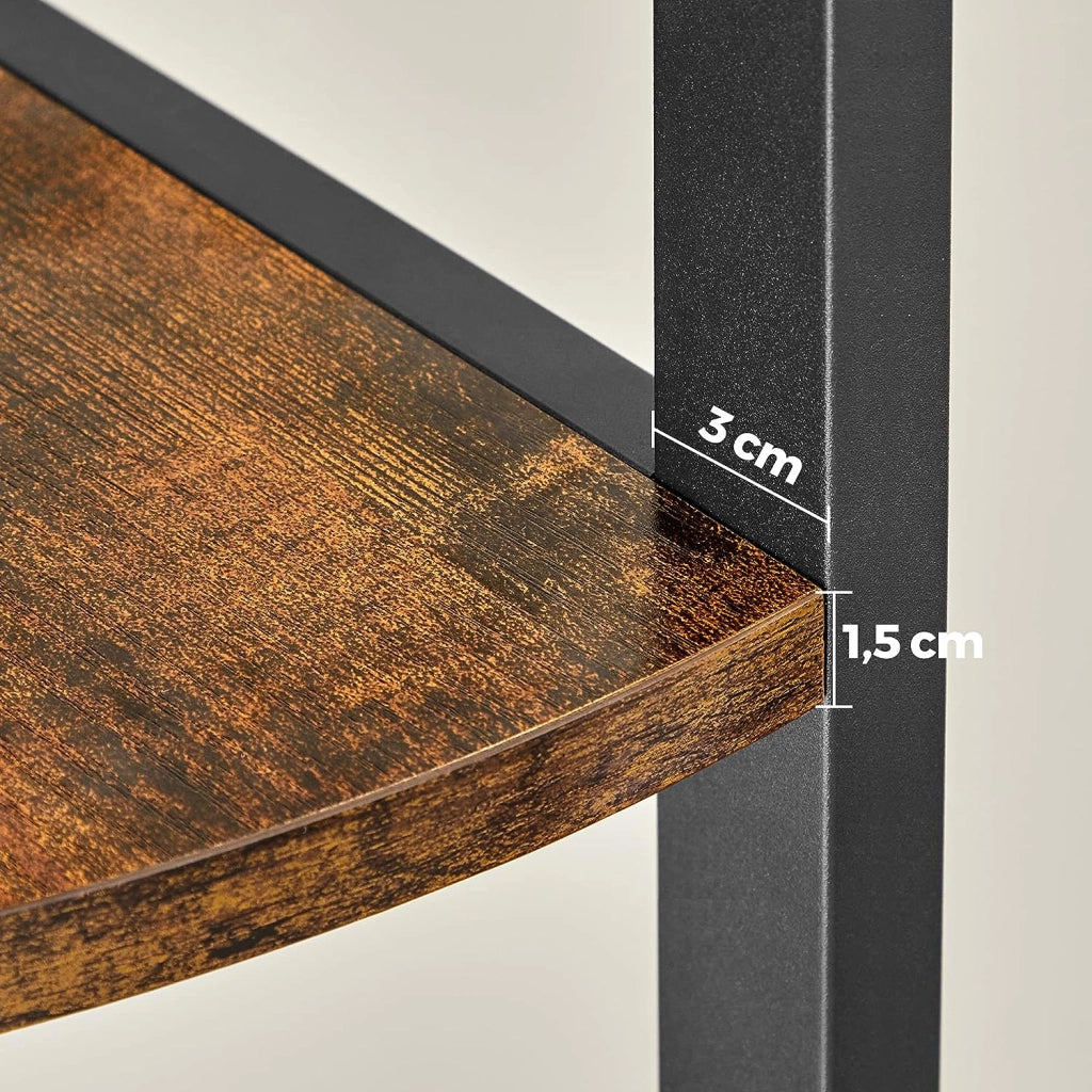 Libreria VALORA con 5 ripiani, marrone rustico, stile loft LLS803B01