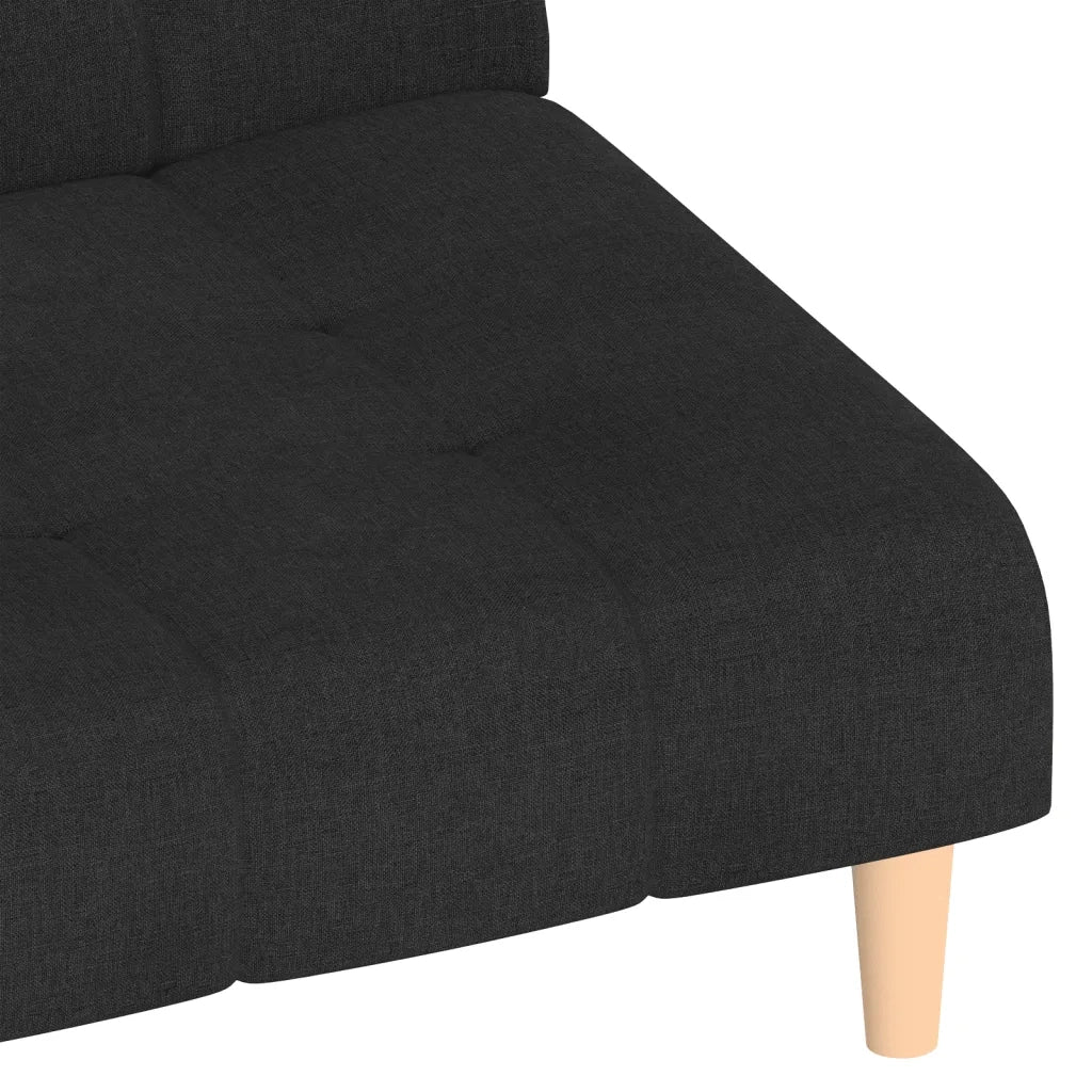 Divano Letto a 2 Posti Nero in Tessuto 375756