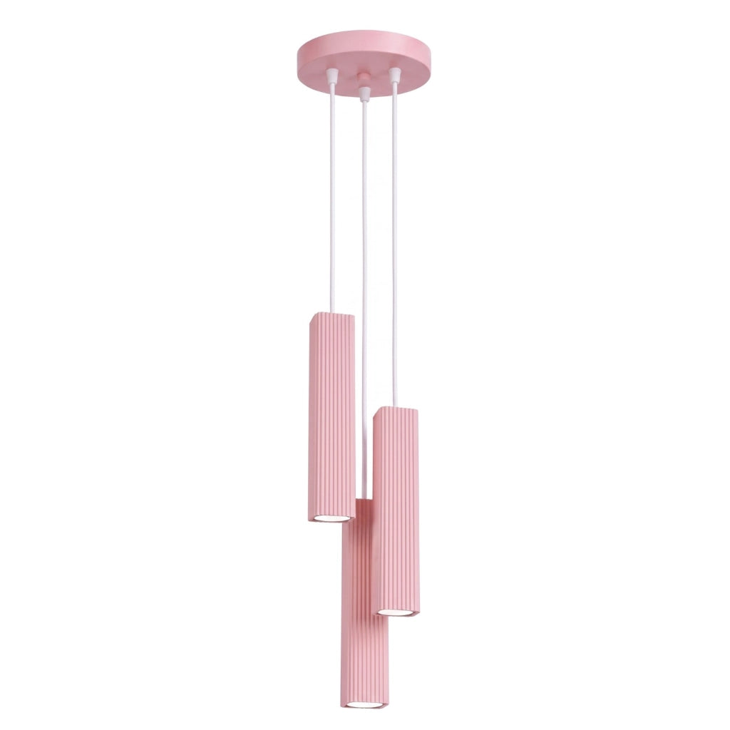 Lampada a sospensione RAYO 3P rosa