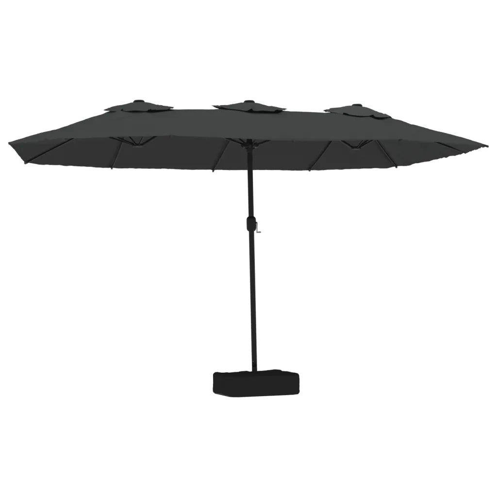 Ombrellone a Doppia Testa con LED Antracite 449x265 cm 362955