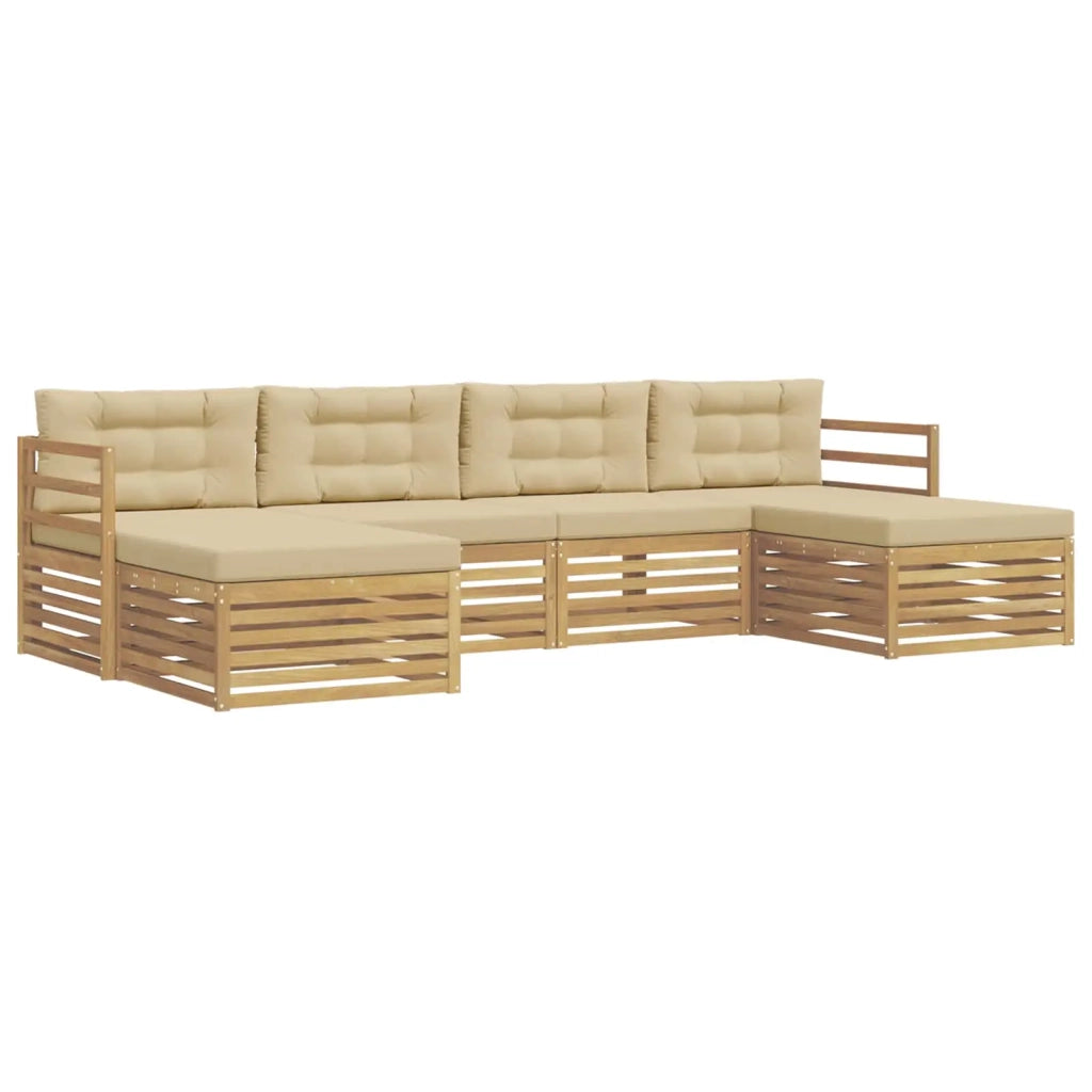 Set di divani da esterno 6 pz Bianco e Beige 3390908