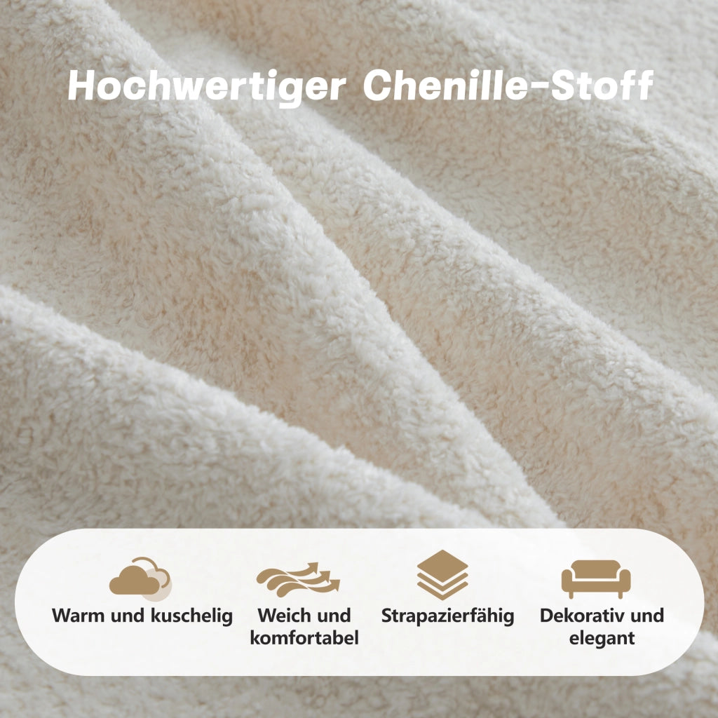 Divano angolare modulare 4 posti con pouf, seduta profonda e braccioli mobili, in schiuma 32D e velluto beige