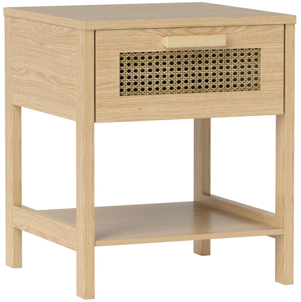 Comodino in legno con cassetto e ripiano 40 x 40 x 48,4 cm