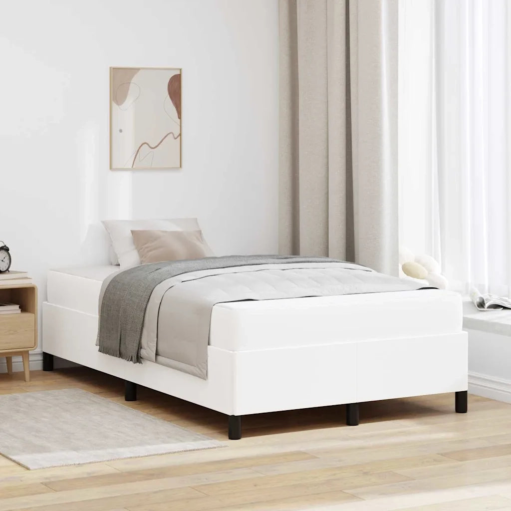 Struttura del letto con materasso Bianco 120 x 190 cm Tessuto