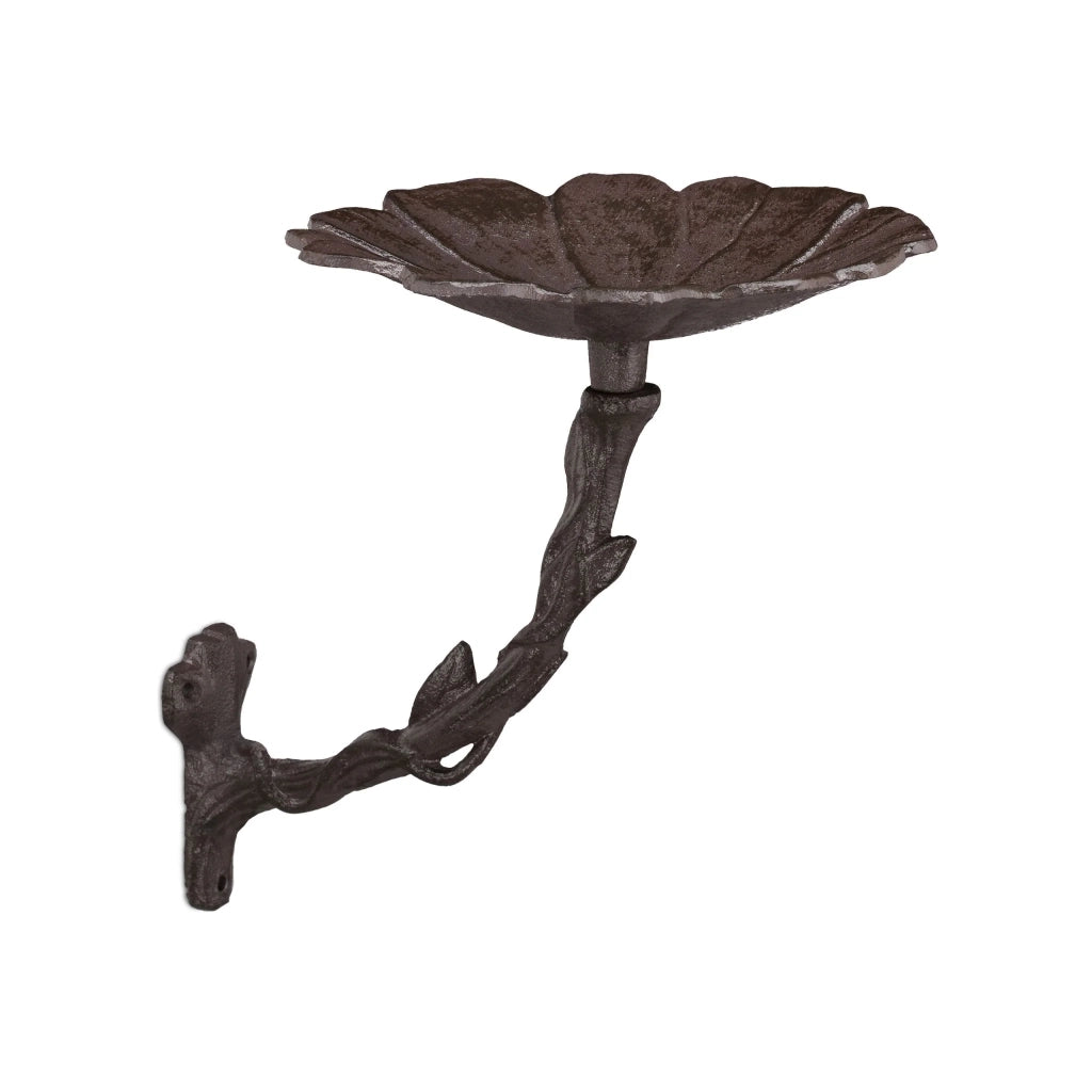 Abbeveratoio floreale da parete per uccelli da giardino in ghisa verde 30 x 20 x 15 cm 13_0005023
