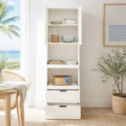 Armadio cucina 59;5x45x200 cm in PB e MDF; bianco