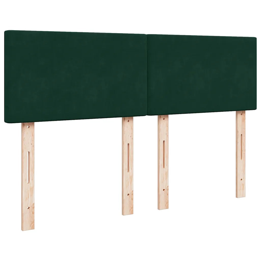 Giroletto a Molle con Materasso Verde Scuro 140x190 cm Velluto