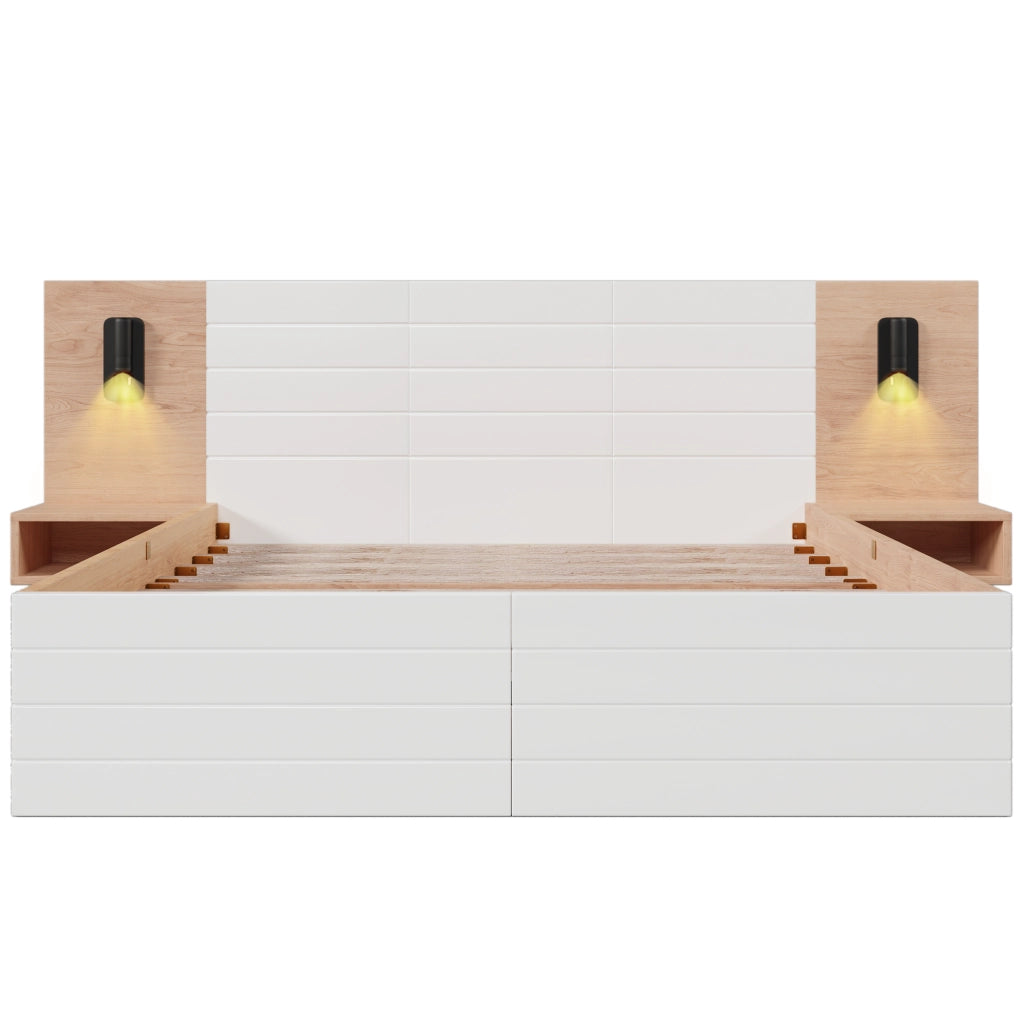 Letto matrimoniale 160x200 con materasso e due cassetti