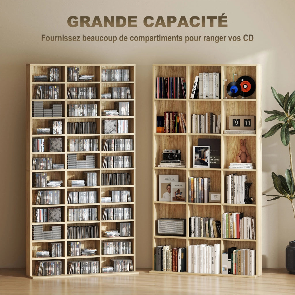 Libreria per CD e DVD ¨C zephmum ¨C 36 scomparti, quercia