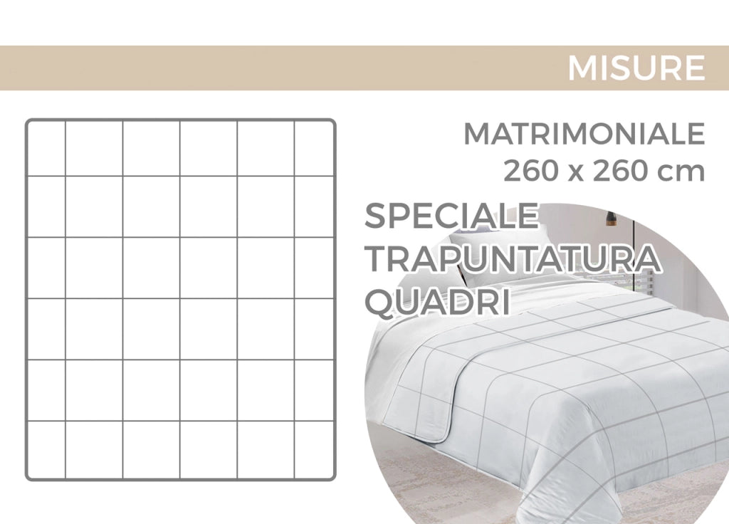 Quilt Trapuntino Piumino Estivo Digitale 100gr/mq Microfibra Felce D4